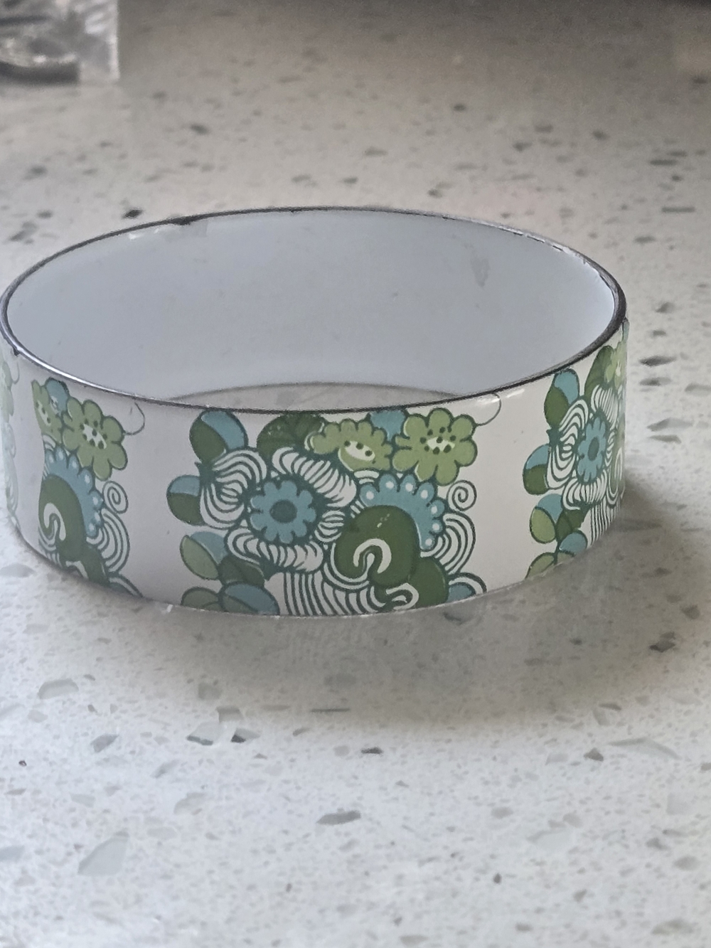 Vintage Retro Floral Enamel Bangle Bracelet